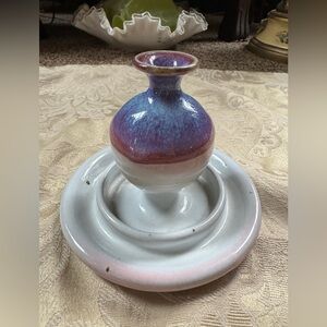 Studio Art Stoneware Bud Vase/Candle Stick Holder